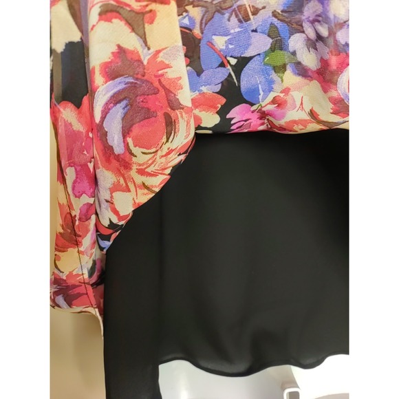 Torrid Sophie Black Floral Lined Chiffon Cami Tank Top Size 00 (M/L)‎ - Picture 4 of 7